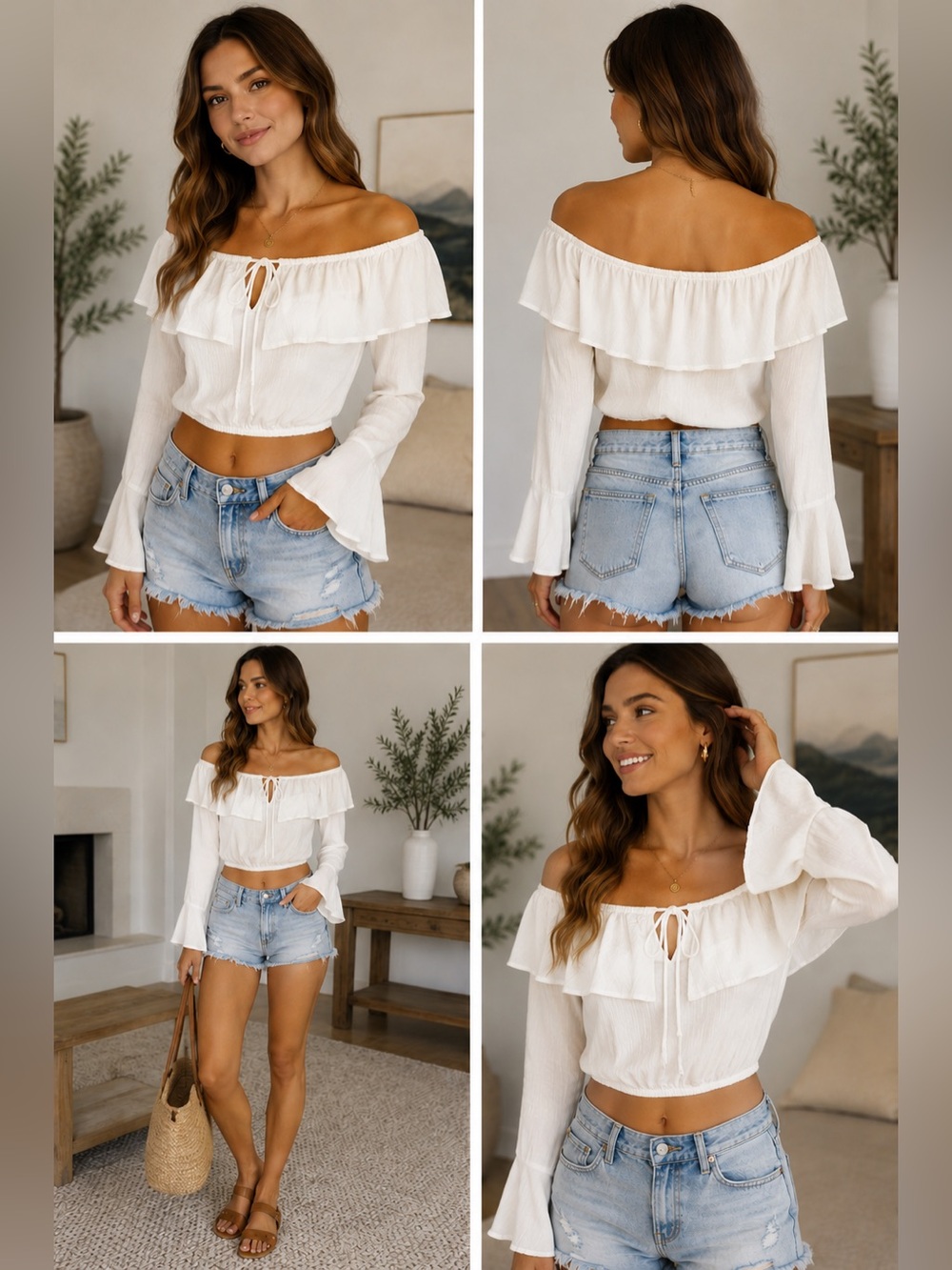 REVOLVE BRAND AMUSE SOCIETY Cafecito Top in
OFF WHITE CREAM COLOR